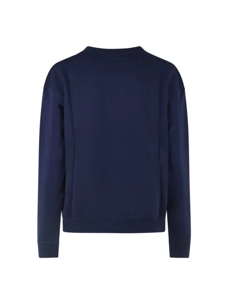 Bluza typu oversized z wyhaftowanym logo Ralph Lauren niebieska