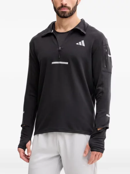 Pantaloni Adidas tricotate cu autograf alergare albastru