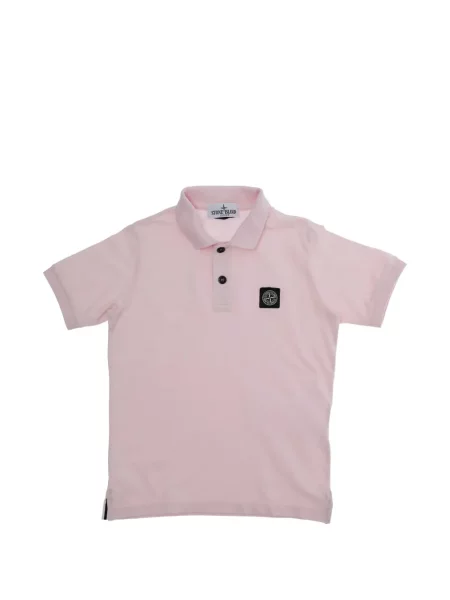 Koszulka polo dziecięca Stone Island różowa