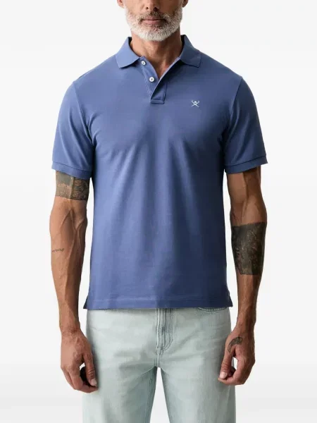 Tricou polo Hackett London cu broderie albastru