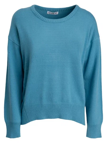 Influencer Pulover aqua albastru