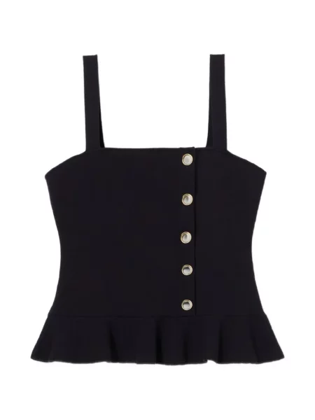 Top Claudie Pierlot tricotate cu volane albastru