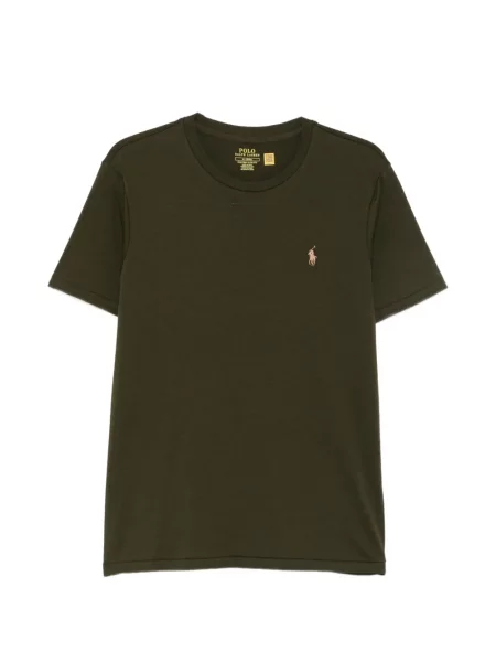Риза Polo Ralph Lauren бродирана с кръгло деколте на райета черно