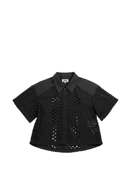 Decupat cămașă Future Classics din dantelă negru
