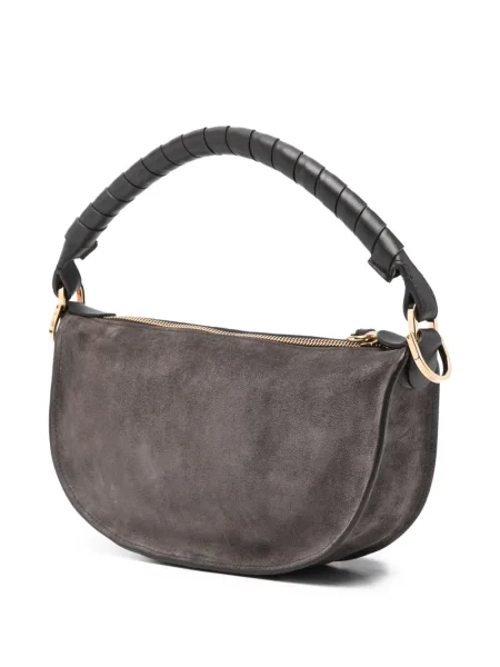Geantă Chloé din piele de căprioară gri