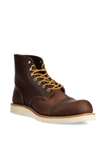 Botine Red Wing Shoes cu șireturi din dantelă roșu