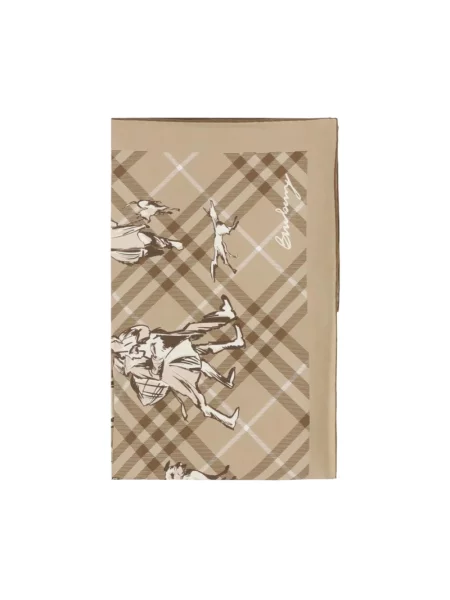 Chusta Burberry z nadrukiem beżowa