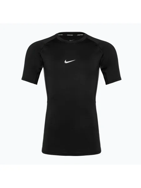 Tréninkové tričko Nike Pro Dri-Fit Tight SS Fitness černá/bílá bílé