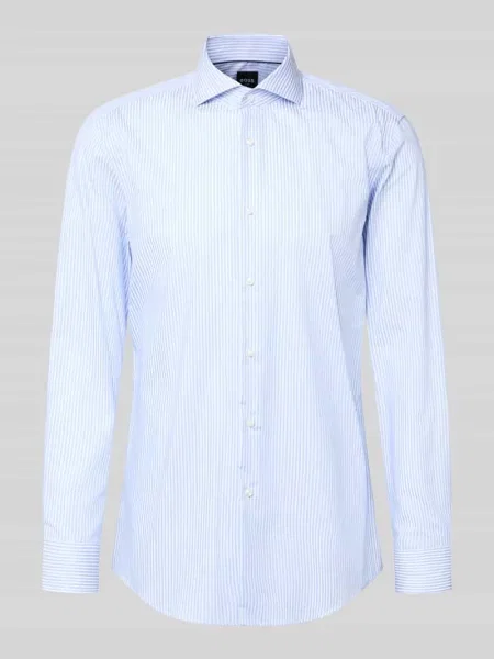 Koszula o kroju slim fit biznesowa z czystej bawełny model HANK' Boss błękitna