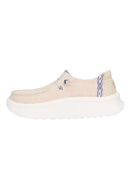 HEYDUDE Mokasyny Wendy Peak Chambray Woven białe