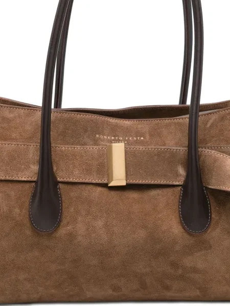 Τσάντα shopper Roberto Festa σουέτ καφέ