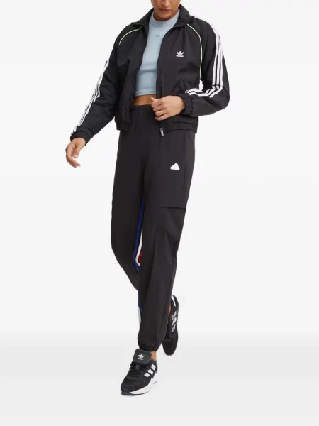 Lung papuci Adidas cu mâneci lungi cu dungi albastru