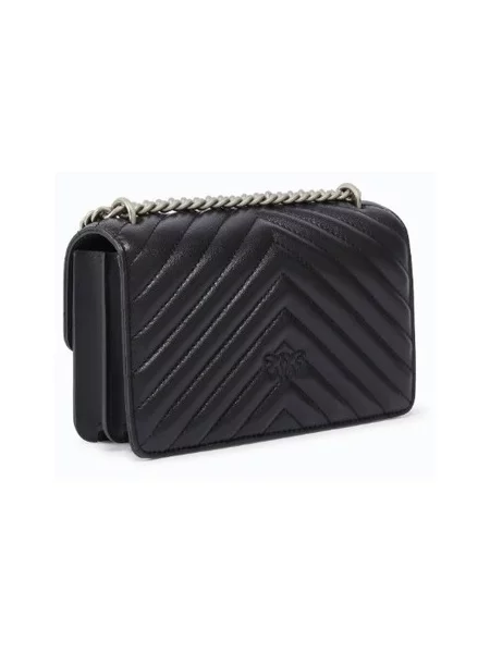 Pinko crossbody kabelka dámska kožená čierna