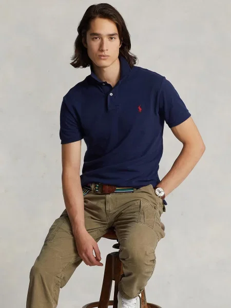 Polokošeľa Polo Ralph Lauren so sieťovinou modrá