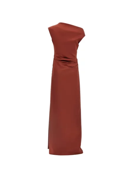 Lung rochie Max Mara din satin maro