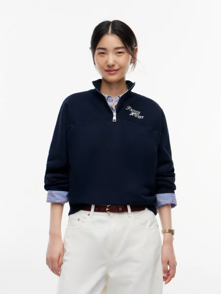 TOMMY HILFIGER Mikina / námornícka modrá béžová