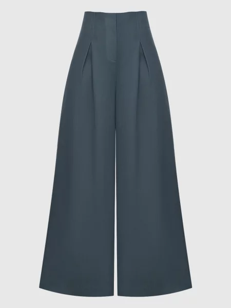 Штани палацо з вовни Co сірі