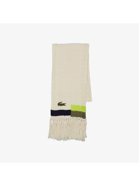 Lacoste Unisex Szalik Z Blokami Kolorów beżowy
