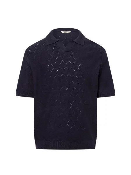 Redefined Rebel koszulka polo RRSalvatore Mężczyźni Sztuczne włókno jednolity S niebieski