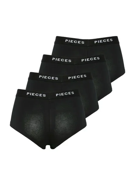 PIECES Nohavičky čierna biela
