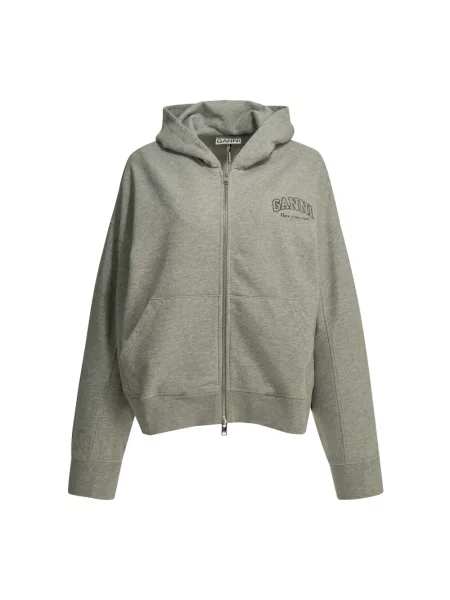 Bluza Ganni z logo szara
