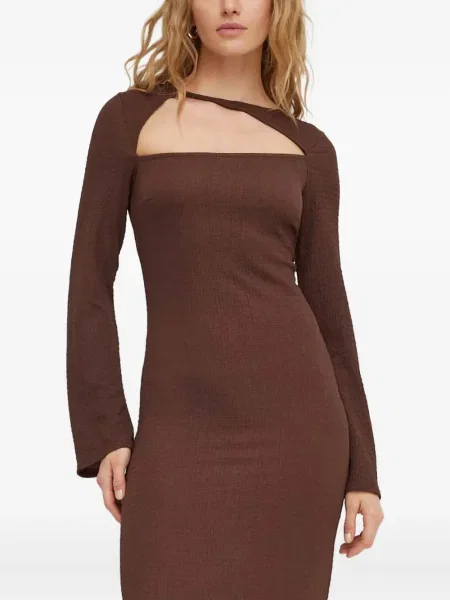 Dugo odgovarati maksi haljina Résumé smeđa