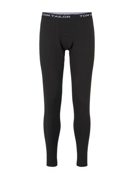 TOM TAILOR Spodnji del pižame črna bela