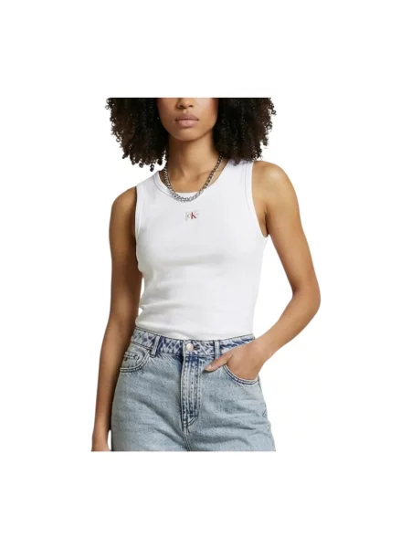 Top Calvin Klein bez rękawów biały