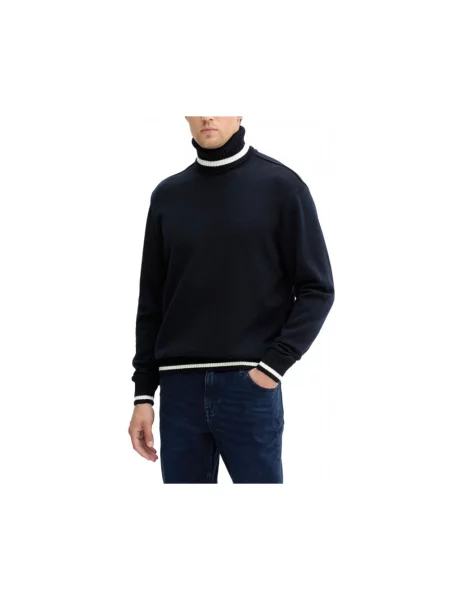 Sweter z golfem Paul & Shark wełniany do golfa niebieski
