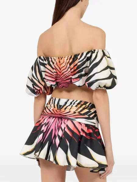 Top Roberto Cavalli s printom spuštenih ramena crna