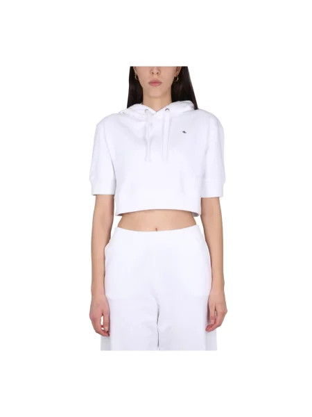 Bluza z kapturem Raf Simons z kapturem z krótkim rękawem biała