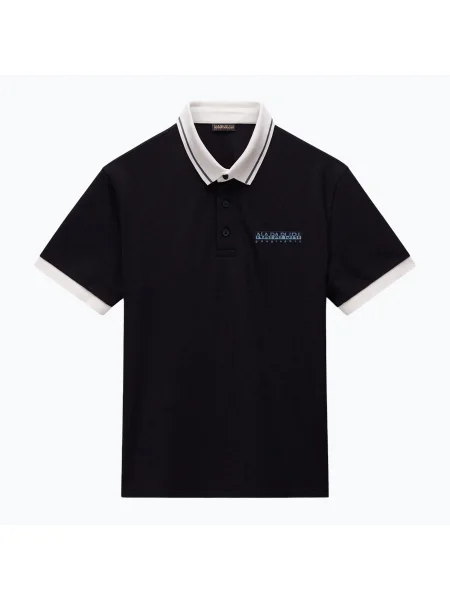 Tricou polo pentru bărbați Napapijri E-Zeri black beauty negru