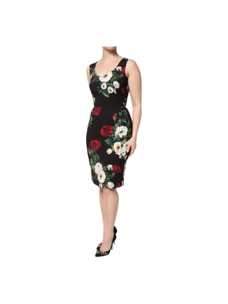 Sukienka ołówkowa Dolce And Gabbana w kwiatki czarna