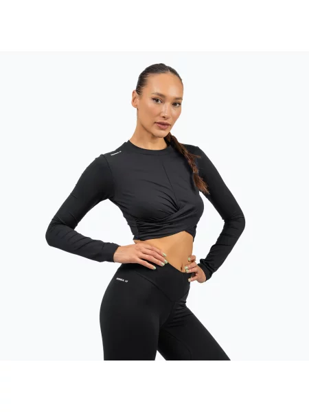 Női sport top NEBBIA Elevated black Elevated fekete