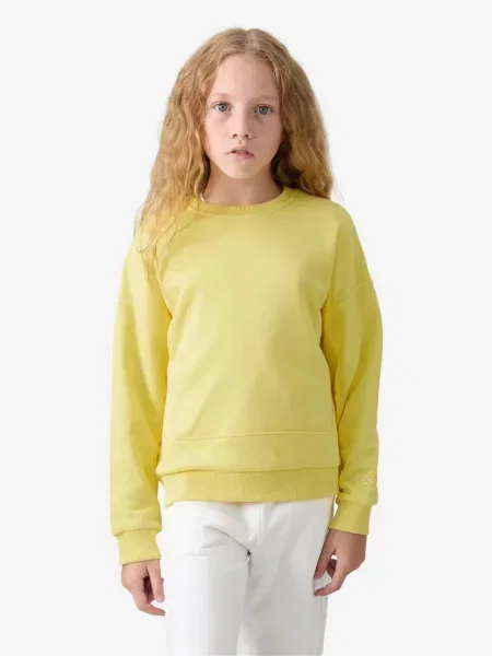 Tommy Life Sweater majica TOMMY Sweatshirt aus Baumwollmischung limun žuta