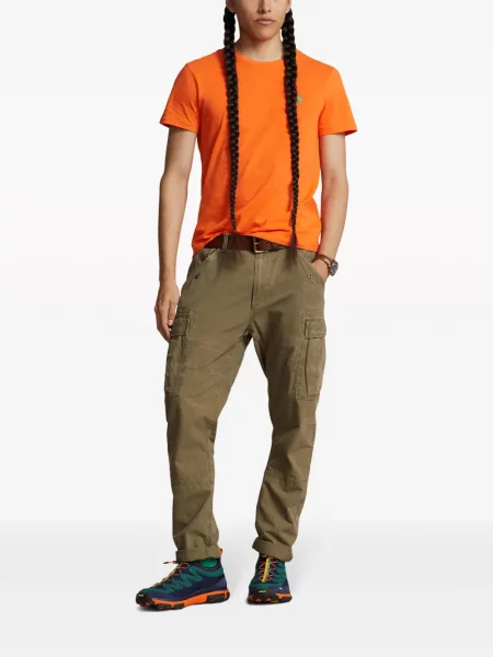 Prugasta polo majica Polo Ralph Lauren puplin s printom zelena