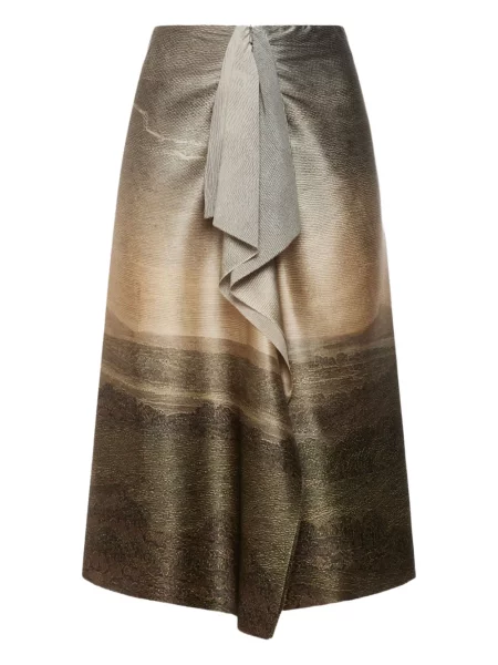 Spódnica midi Pierre Louis Mascia do kolan brązowa