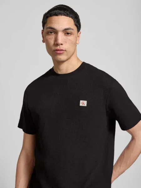 T-shirt Calvin Klein Jeans Ss Waffle Badge Crew Tee Black M czarna