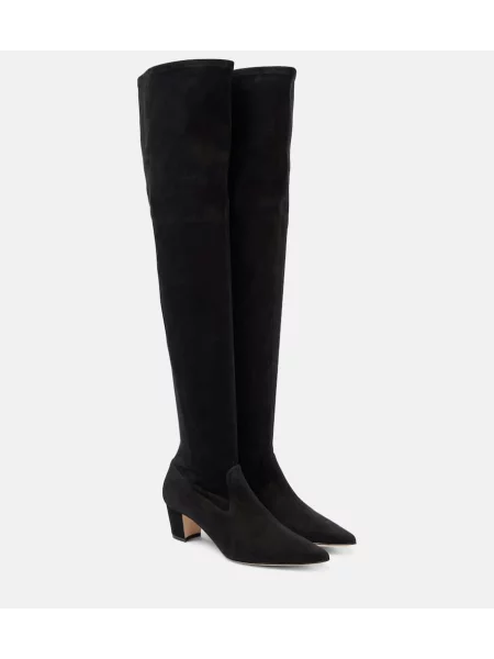Cizme Manolo Blahnik din piele de căprioară negru