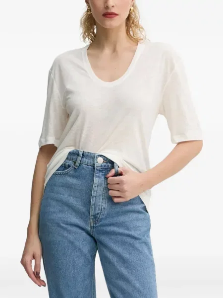 Scurt tricou By Malene Birger alb