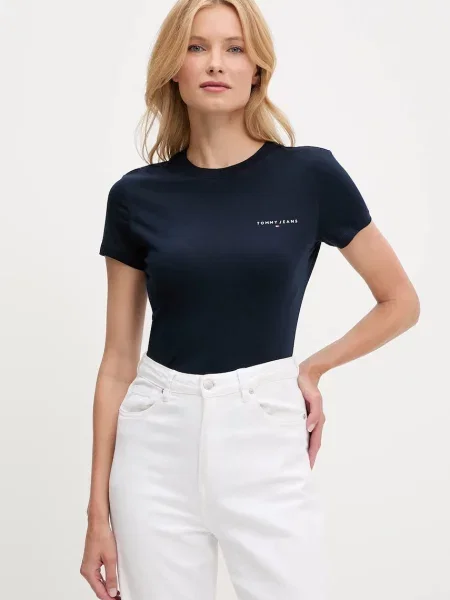 Къс тениска Tommy Hilfiger тъмносиньо
