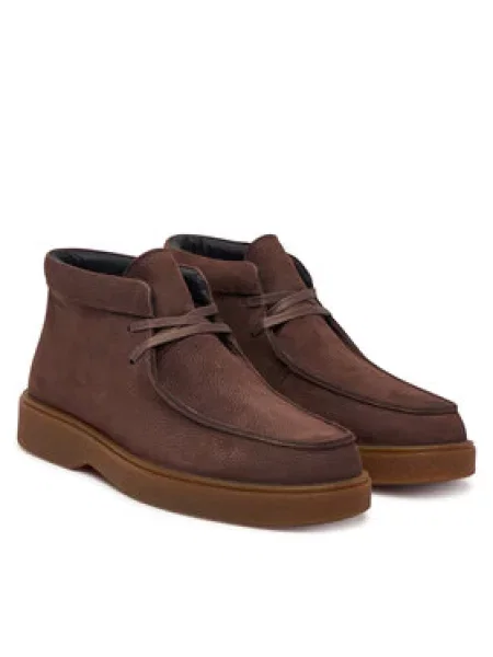 Gležnjače Calvin Klein Text Rubber Apron Boot Nu smeđa