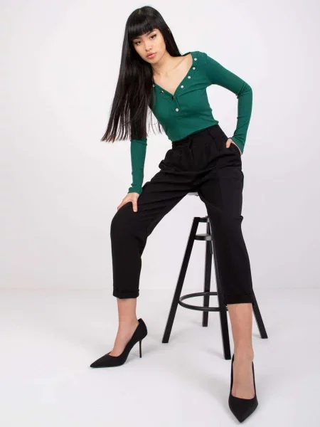Pantaloni Fashionhunters negru