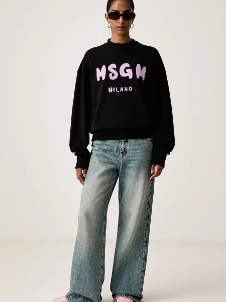 MSGM hanorac cu glugă pentru femei din negru