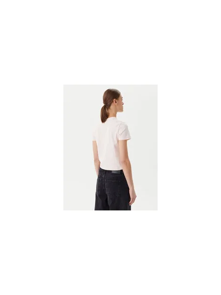 Calvin Klein Jeans Póló Placed Institutional Slim Fit rózsaszín