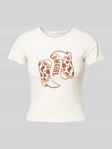 T-shirt z nadrukowanym motywem model ‘LOUI’ Noisy May biała