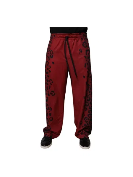 Joggery Dolce And Gabbana w panterkę czerwone