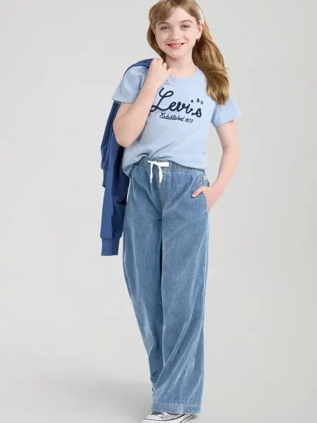 Levi's дънки за деца LUXE DENIM HIGH RISE BAGGY синьо