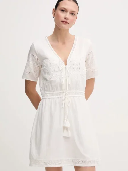 Pepe Jeans rochie EDEN mini evazați bej