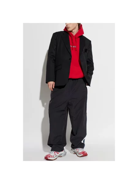 Bluza z kapturem Vetements z kapturem czerwona